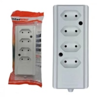 Tomada Barra Quadrupla 2P+T 10A 250V Branco 066293 Interneed