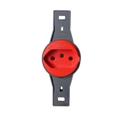 Tomada de embutir 2P+T 10A Vermelha Blux