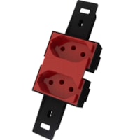 Tomada Dupla Para Condulete 2P+T 10A 250V Vermelho - Blux