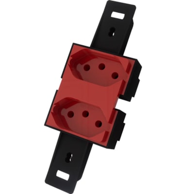 Tomada Dupla Para Condulete 2P+T 10A 250V Vermelho - Blux
