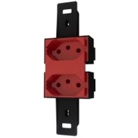 Tomada Dupla Para Condulete 2P+T 10A 250V Vermelho - Blux