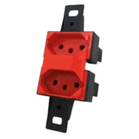Tomada Dupla Para Condulete 2P+T 20A 250V Vermelho - Blux