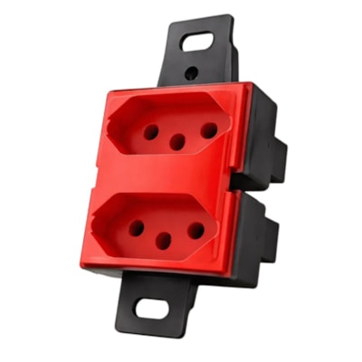 Tomada Dupla Para Condulete 2P+T 20A 250V Vermelho - Blux