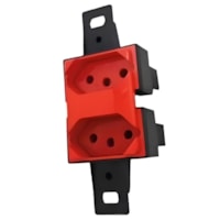 Tomada Dupla Para Condulete 2P+T 20A 250V Vermelho - Blux