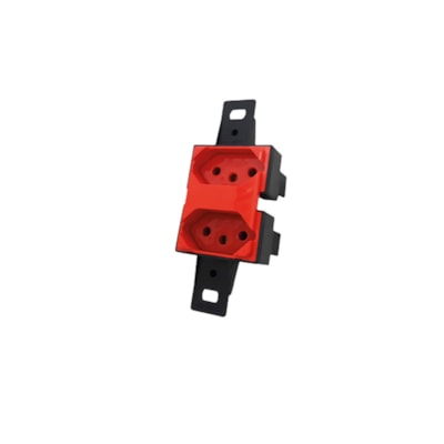 Tomada Dupla Para Condulete 2P+T 20A 250V Vermelho - Blux