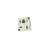 Tomada Fêmea Padrão 1 Jack 2 Vias Branco - Interneed