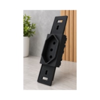 Tomada Hexagonal Preto 10A sem placa Gris - Blux