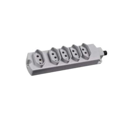 Tomada Múltipla 20A 2P+T Cinza Claro 5 tomadas - Margirius