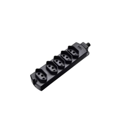 Tomada Multipla Preta 20A 2P+T 5 Tomadas - Margirius