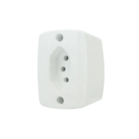 Tomada Sobrepor retangular 2p+t 20A 250V Branco - Ilumi