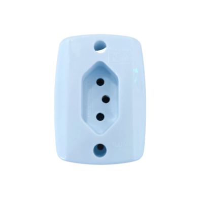 Tomada Sobrepor retangular 2p+t 20A 250V Branco - Ilumi