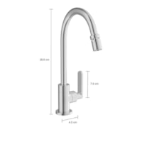 Torneira Mesa Cromado Liga Cobre Cilindrico Flex Plus - Deca