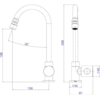 Torneira Mesa P/Coz C/Bica Móvel Cromado Aspen 1167.C35 Deca