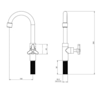 Torneira Mesa P/Lav Bica Móvel C/Arej Fixo 195 1/2 C25 Kelly