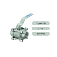 Valvula Esfera Tripartida Inox 2.1/2 pol BSP 1000PSI Mipel