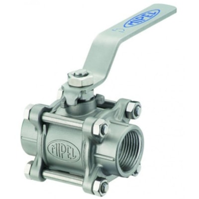 Válvula Esfera Tripartida Inox PR-I TP 3 BSP 1000PSI - Mipel